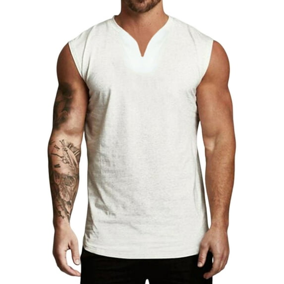 LilyLLL Mens Moisture Wicking Muscle T Shirt Sleeveless V Neck Undershirt Tank Tops