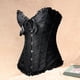thumbnail image 3 of Mujeres Corset Deshuesado Overbust Gothic Cintura para Navidad y fiestas XL XL negro Macarena Corsé con ribete de encaje floral, 3 of 8