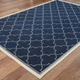 thumbnail image 4 of 4' X 6' Navy Geometric Stain Resistant Indoor Outdoor Area Rug, 4 of 5