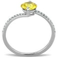thumbnail image 3 of Luxe Jewelry Designs Women's Stainless Steel Engagement Ring with Yellow Topaz Cubic Zirconia - Size, 3 of 4