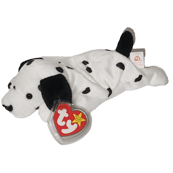 Ty Beanie Baby - DOTTY the Dalmatian Dog (8.5"  Plush) (BONUS ONE RANDOM TY ERASER)