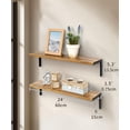 thumbnail image 3 of Estantes de madera para pared, estante flotante rústico de 24 pulgadas con soportes en L para dormitorio, sala de estar, cocina, estantería de almacenamiento montada en la pared, decoración del hogar, 3 of 8