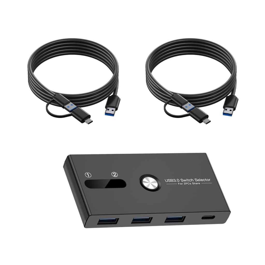 For 2 Computers KVM Switching Box USB C And USB Switcher For Office And Home Use Connects Multiple Devices