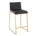 thumbnail image 4 of Mason Counter Stools for Kitchen Counter in Wood, Gold Metal, and Faux Leather, Counter Height Chairs, Bar Stools Set of 2, Counter Height Chairs, Bar Stools For Kitchen Island, 4 of 6