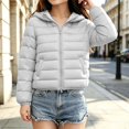thumbnail image 2 of CPNG Girls and Boys Hooded Lightweight Puffer Jacket Solid Color Zip Up Long Sleeve Padded Coat Winter Casual Quilted Outerwear, 2 of 8