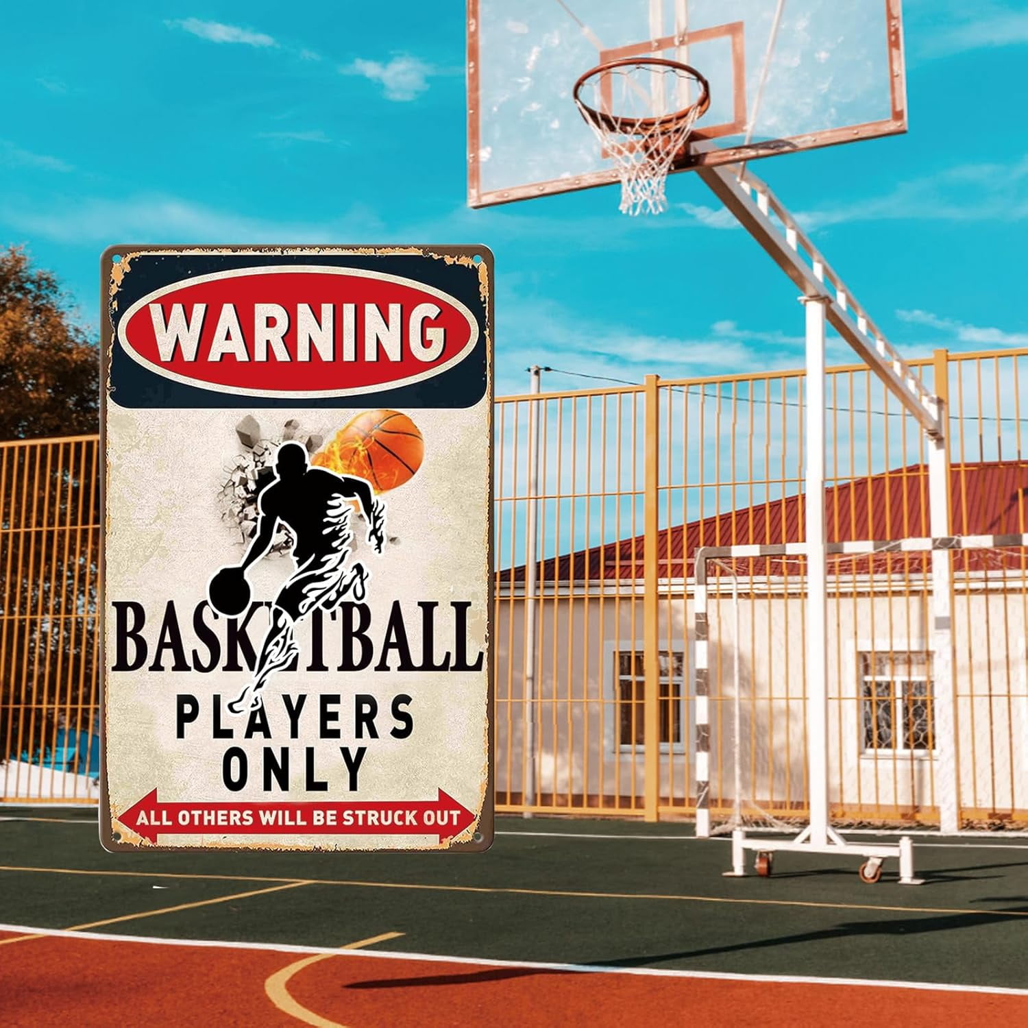 Football Players Only Tin Sign - 8x12 Inch Metal Wall Decor For Boys Bedroom