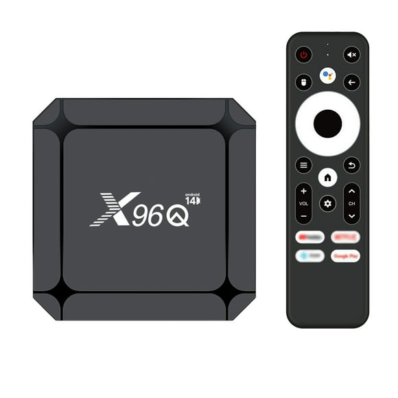 X96Q Android TV Box, 4-Core Processor, 2GB RAM 16GB ROM, Android 14, Wi-Fi 6, BT5.2, 4K Ultra HD, HDR10+, Voice Remote Control