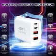 thumbnail image 5 of USB C Charger for iPhone 17 16 Charger, USB C Charger Block with 6FT USB C to C Cable,40W USBC Charger 4 Port PD&AC Charger Block Compatible with iPhone 17 Air/17/16/15/15 Plus/Pro/Pro Max, 5 of 8