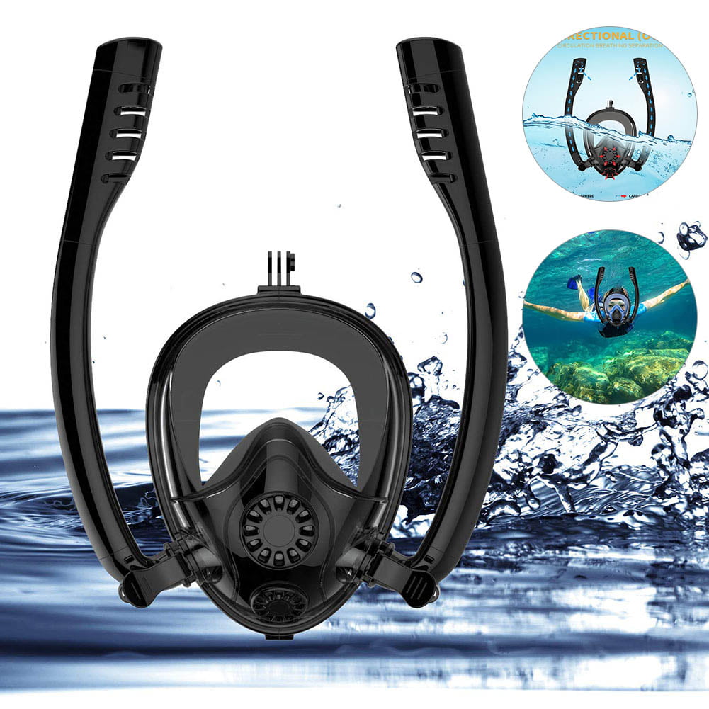 100% Anti Fog Full Face Snorkel Mask Swimming Water Sports Double Tubes HOT SELL 