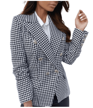 plaid tailored blazer