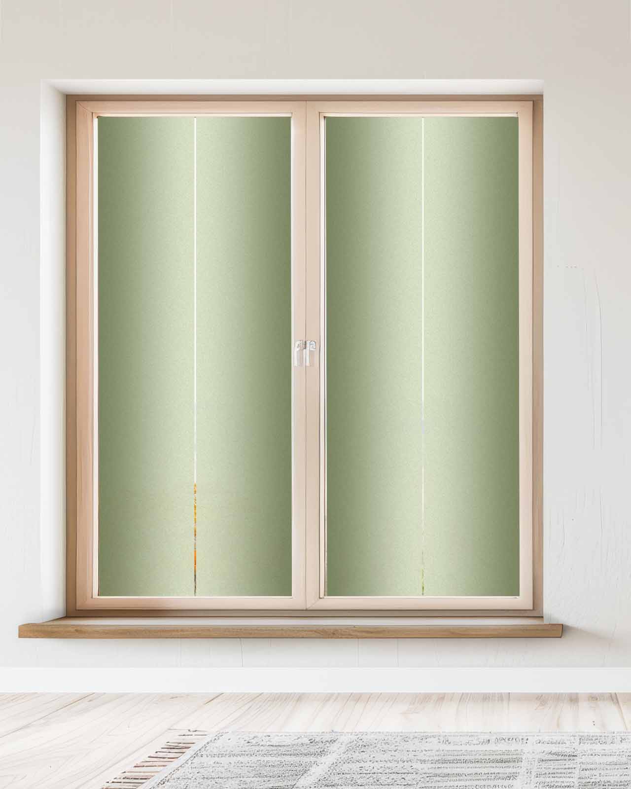 Window Privacy Film,Sage Green Ombre UV Sun Blocking Window Tint Film Heat Control One Way Blackout Window Film,Modern Abstract Gradient Color Art Non Adhesive Static Cling Window Sticker 23.6x59 In