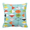 thumbnail image 1 of BOSDECO Colorful Mid Retro Harlequin Orange Century Pillowcase Cover 18x18 inch, 1 of 1
