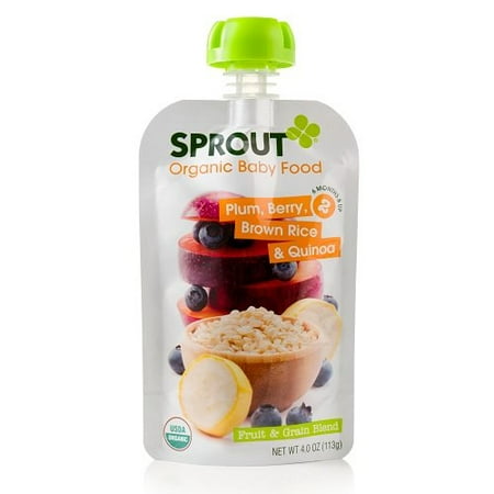 Sprout Plum, Berry, Brown Rice & Quinoa Fruit & Grain Blend Organic Baby Food, 4 oz