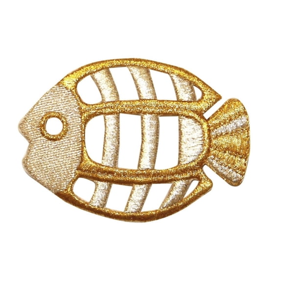 ID 0191 Tropical Fish Outline Patch Shiny DIY Embroidered Iron On Applique