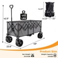 thumbnail image 2 of Gianna Foldable Wagon Cart, 440lbs Capacity heavy-duty steel frame，Large-capacity gardening cart，All-terrain tires for camping, 2 of 6