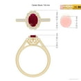 thumbnail image 5 of ANGARA Natural Vintage Style 1 ct Ruby & Diamond Scalloped Halo Ring in 14K Yellow Gold for Women (Size-7x5mm) | July Birthstone, Birthday, Anniversary, Jewelry Gift for Women | Natural Ruby Ring, 5 of 10