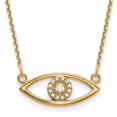 thumbnail image 1 of Quality Gold XP5046A 14K Yellow Gold Small Necklace Diamond Evil Eye Pendant, 1 of 1