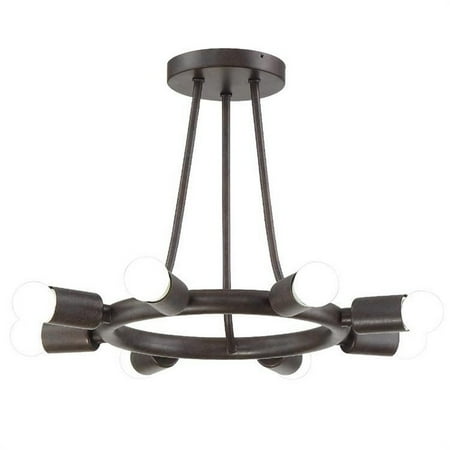

Crystorama Lighting 9043-CZ Dakota - 8 Light Flush Mount in Traditional and Contemporary Style - 15 Inches Wide by 12 Inches High Charcoal Bronze Finish