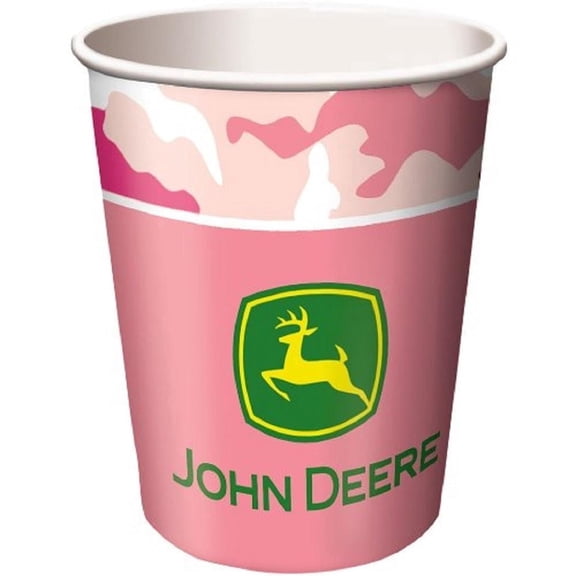 John Deere Pink Camouflage Paper Cups, 9 oz, 8 Count