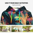 thumbnail image 4 of Cauagu Colorful Flower Goat for Women's Hooded Sweatshirts Pullover Hoodie for Women Fall Workout Sweat Long Sleeve Preppy Sweatshirts-Medium, 4 of 7