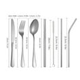 thumbnail image 3 of Camping Utensils, Full-Size Reusable Silverware for Lunch Adult, Stainless Steel Portable Fork Spoon Knife Set for Work, Travel Cutlery Set with Case and Chopsticks Straws (Rainbow), 3 of 3