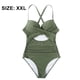 thumbnail image 2 of Tempt Me Traje de baño vintage de dos piezas para mujer, bikini retro con cintura alta fruncida y parte inferior, 2 of 6