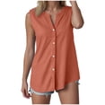thumbnail image 2 of Tank Tops for Women V Neck Button Stand Collar Sleeveless Shirt Business Casual Work Shirts Summer Outfits, 2 of 6