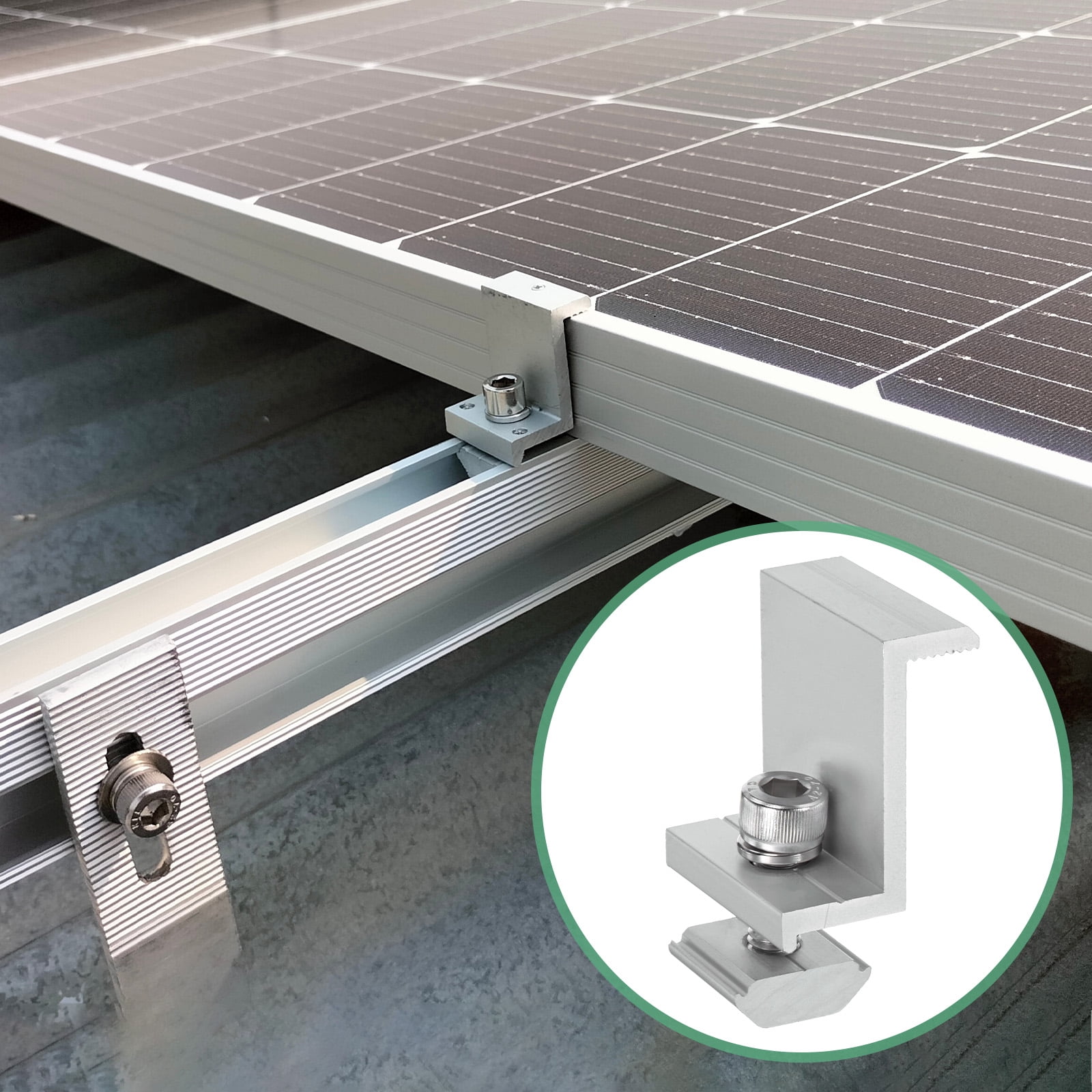 Uxcell 12-Pack Solar Panel Mounting 40mm Z Clip Lightweight Corrosion-free Aluminum Anodized Solar End Clamp White