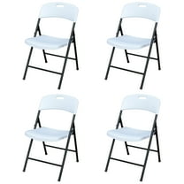 Lifetime Peakform Plastic Folding Chair, Indoor Outdoor Seat, 4 Pack, White