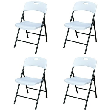 Lifetime Peakform Plastic Folding Chair, Indoor Outdoor Seat, 4 Pack, White