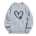 thumbnail image 2 of WREESH Women's Printed Long Sleeve Sweatshirt Casual Crew Neck Valentine's Day Top Gray, 2 of 4