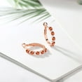thumbnail image 4 of Gem Stone King 18K Rose Gold Plated Silver Orange Sapphire Hoop Earrings for Women | 1.85 Cttw | 3MM and 1.7MM Round Cut | Gemstone Birthstone | 3/7 inch Diameter, 4 of 4