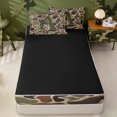 thumbnail image 4 of meiyoeat Camouflage Duck Monogram A Zipper Twin Comforter Sets with Fitted Sheet and 2 Pillowcases For Boys,Hunting Themed Initial Zipper Bedding Set,Black Reversible,4 Pieces, 4 of 7