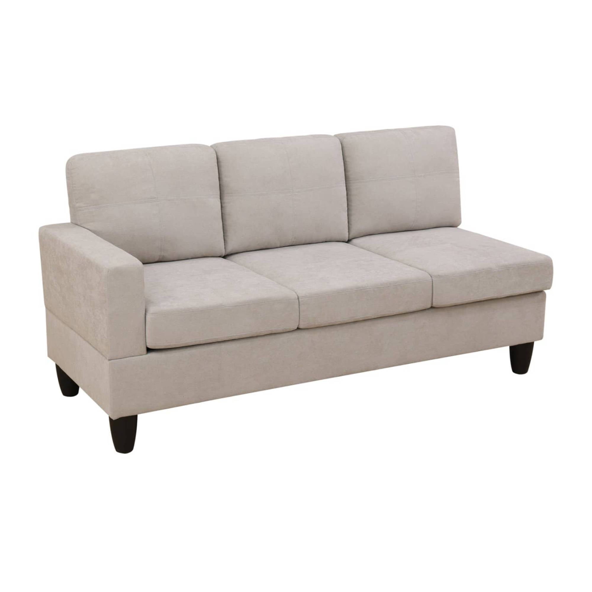 Modern Sectional Sofa Couch 3 Seat L-Shaped Sofa with Right Chaise for Small Apartments, Living Room, Light Grey