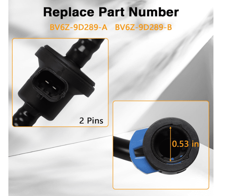 LICHENGTAI Vapor Canister Purge Valve Solenoid & Hose Assembly for 2012-2018 Ford Focus Replaces BV6Z-9D289-B BV6Z-9D289-A 911-777