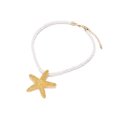 thumbnail image 4 of Collar con colgante de estrella de mar de playa personalizado que combina con todo, cadena de clavícula de estilo Simple de vacaciones en el océano, 40 + 6CM, blanco y amarillo, 4 of 5