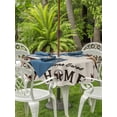 thumbnail image 2 of Outdoor Tablecloth with Umbrella Hole and Zipper, Sweet Home Round Table Cloth 54 Inch Waterproof Tablecloth, Western Stars Bird Houses Farmhouse Retro Picnic Table Cover for Patio Camping, 2 of 7