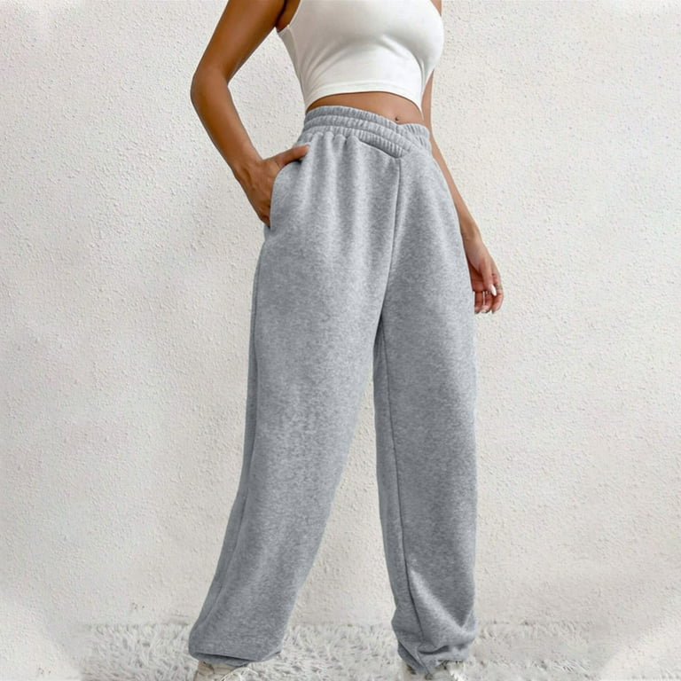 RYRJJ Women's V Crossover High Waisted Sweatpants Athletic Fit