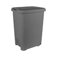 thumbnail image 2 of Superio 2-Pack 48L Slim Step & Push Trash Can with Wheels - Dual Opening, Space-Saving Design (17.52"x13.07"x22.24") - Gray, 2 of 9