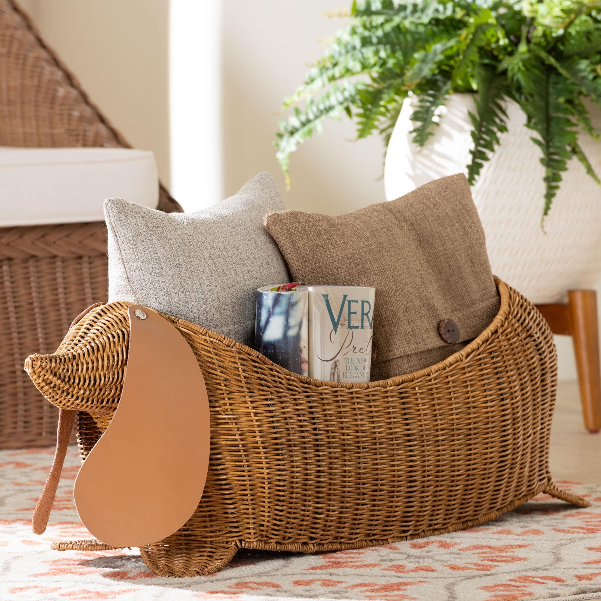 bali & pari Daffodil Boho Storage Basket, Light Honey