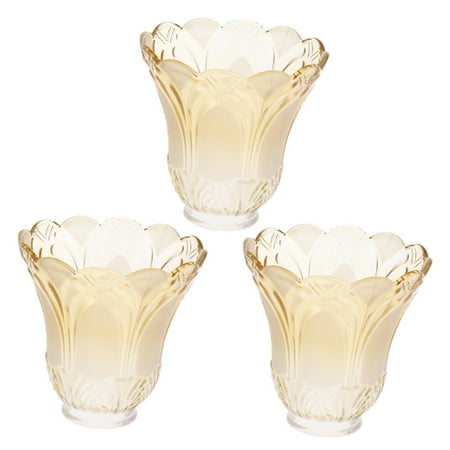 

3X Ceiling Fan Chandelier Frosted and Clear Glass Light Lamp Shade Replacement