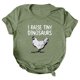 thumbnail image 1 of Gibobby Camisetas de verano para mujer Mujeres Casual Impresión Manga Corta Cuello Redondo Camiseta Suelta Blusa Tops(Verde,CH), 1 of 4