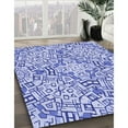 thumbnail image 2 of Ahgly Company Indoor Square Patterned Heavenly Blue Area Rugs, 8' Square, 2 of 6