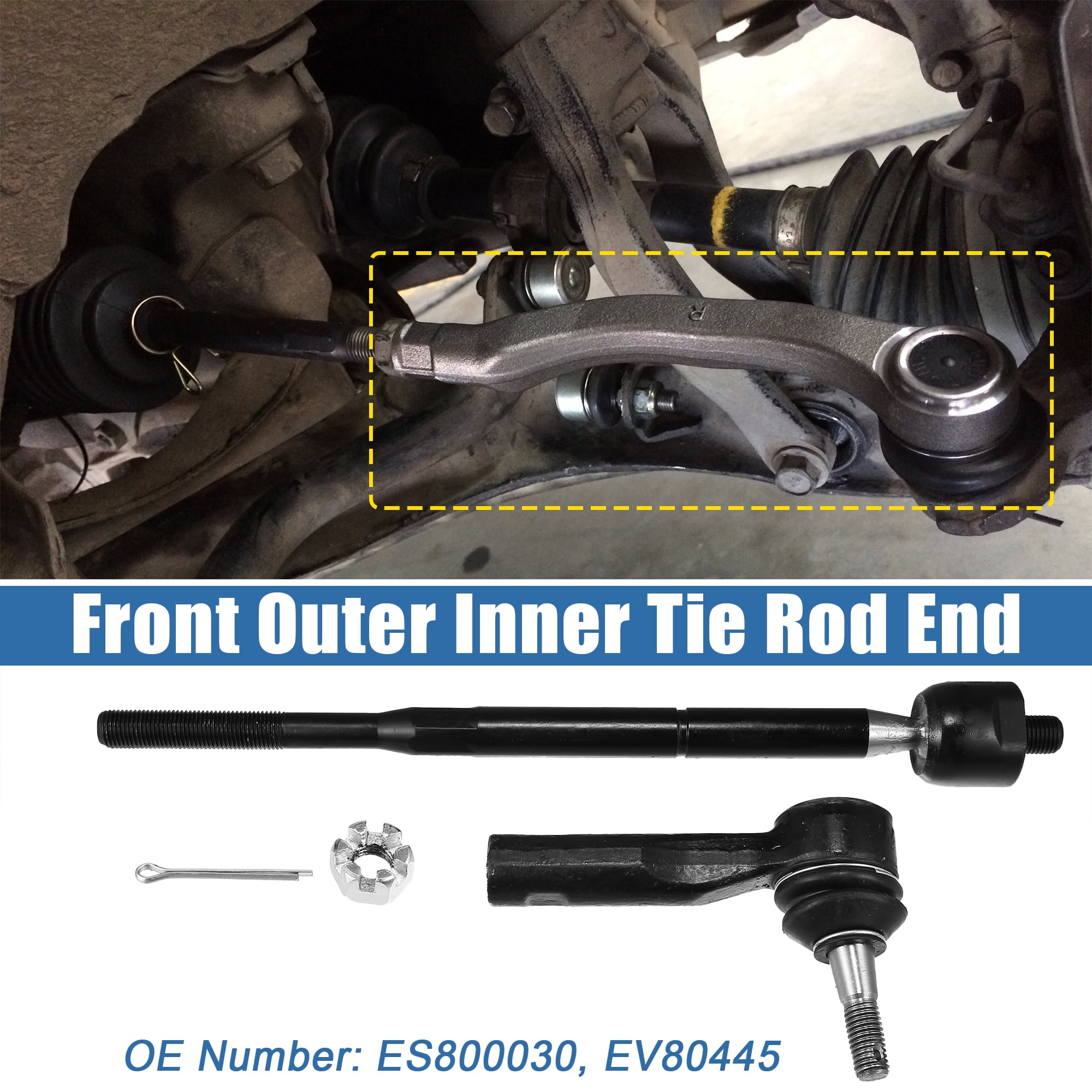 4pcs Front Inner Outer Tie Rod End Links Steering Tie Rod ES800030 EV80445 for Chevrolet for Pontiac