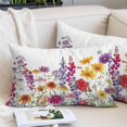 thumbnail image 2 of Spring Lavender Throw Pillow Covers, Watercolor Floral Daisy Natural Botanical Soft Breathable Pillow Cases with Invisible Zipper, Queen Size Pillowcases for Couch Bed Sofa Chair 20x30 Inches, 2 of 9