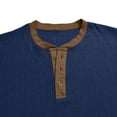 thumbnail image 6 of SAWOBUUN Mens Long Sleeve Ribbed Henley Shirt Slim Fit Color Block Knit Pullover Top Casual Stretch Thermal Undershirt for Fall Winter, 6 of 6