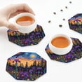 thumbnail image 5 of Kdxio Cosmic Irises At Twilight Funny Coasters,4 Pcs Leather Coasters,Housewarming Gifts,Protect Furniture from Water Marks Scratch and Damage, 5 of 6