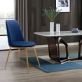 thumbnail image 6 of Blue And Gold Velvet and Metal Dining Side Chair, 6 of 9