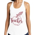 thumbnail image 2 of Teacher Apple Tank Top Fitted Racerback Women's X-Large Heather Grey, 2 of 5