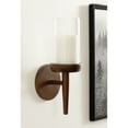 thumbnail image 4 of Kate and Laurel Shae Transitional Wooden Wall Sconce, 5 x 5 x 13, Walnut Brown, Modern Candle Holder with Removable Glass Cylinder for Flameless Pillar Candles in Bedroom or Entryway, 4 of 11